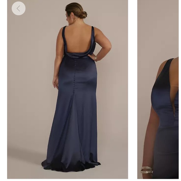 GALINA SIGNATURE stretch satin cowl back bridesmaid dress David’s Bridal - Picture 3 of 5